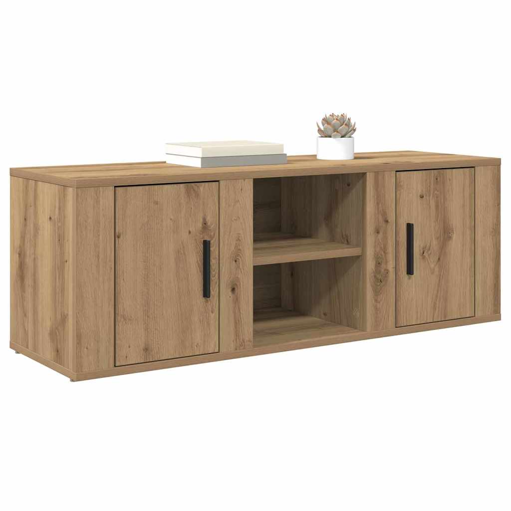 Meuble TV 100 x 31,5 x 35 cm Chêne artisanal Bois d'ingénierie - XIOS