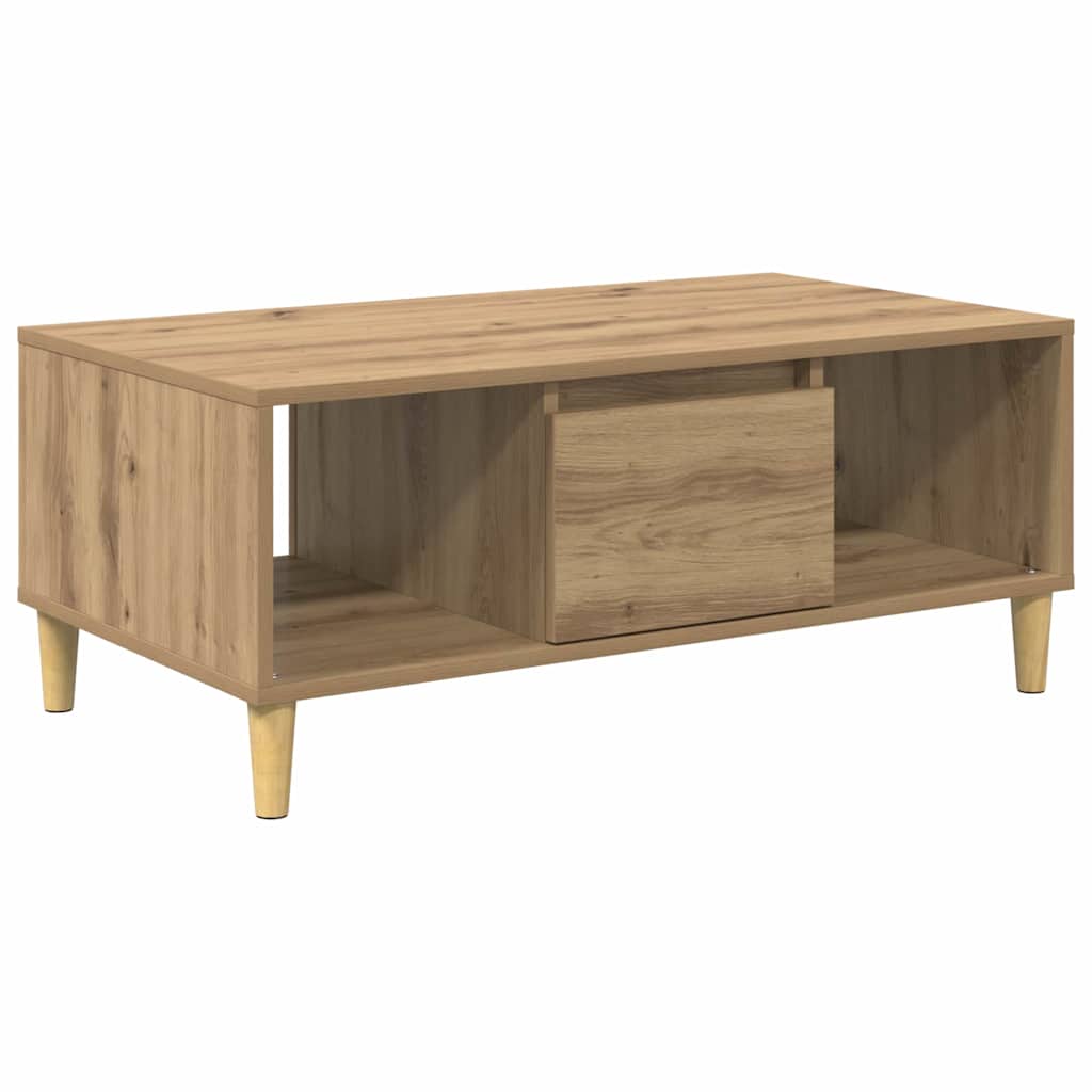 Table basse Chêne artisanal 90 x 50 x 26,5 cm Bois d'ingénierie - XIOS