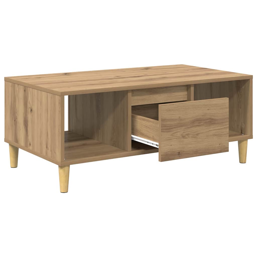 Table basse Chêne artisanal 90 x 50 x 26,5 cm Bois d'ingénierie - XIOS