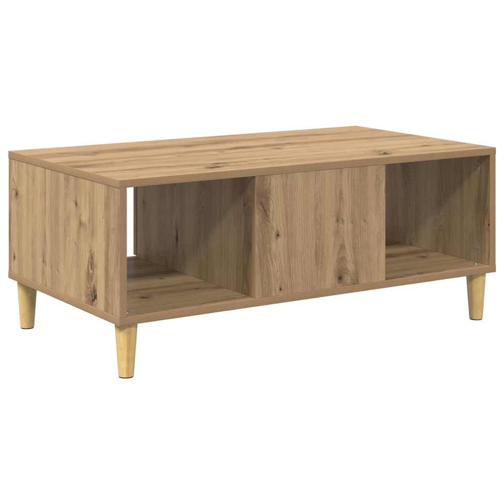 Table basse Chêne artisanal 90 x 50 x 26,5 cm Bois d'ingénierie - XIOS