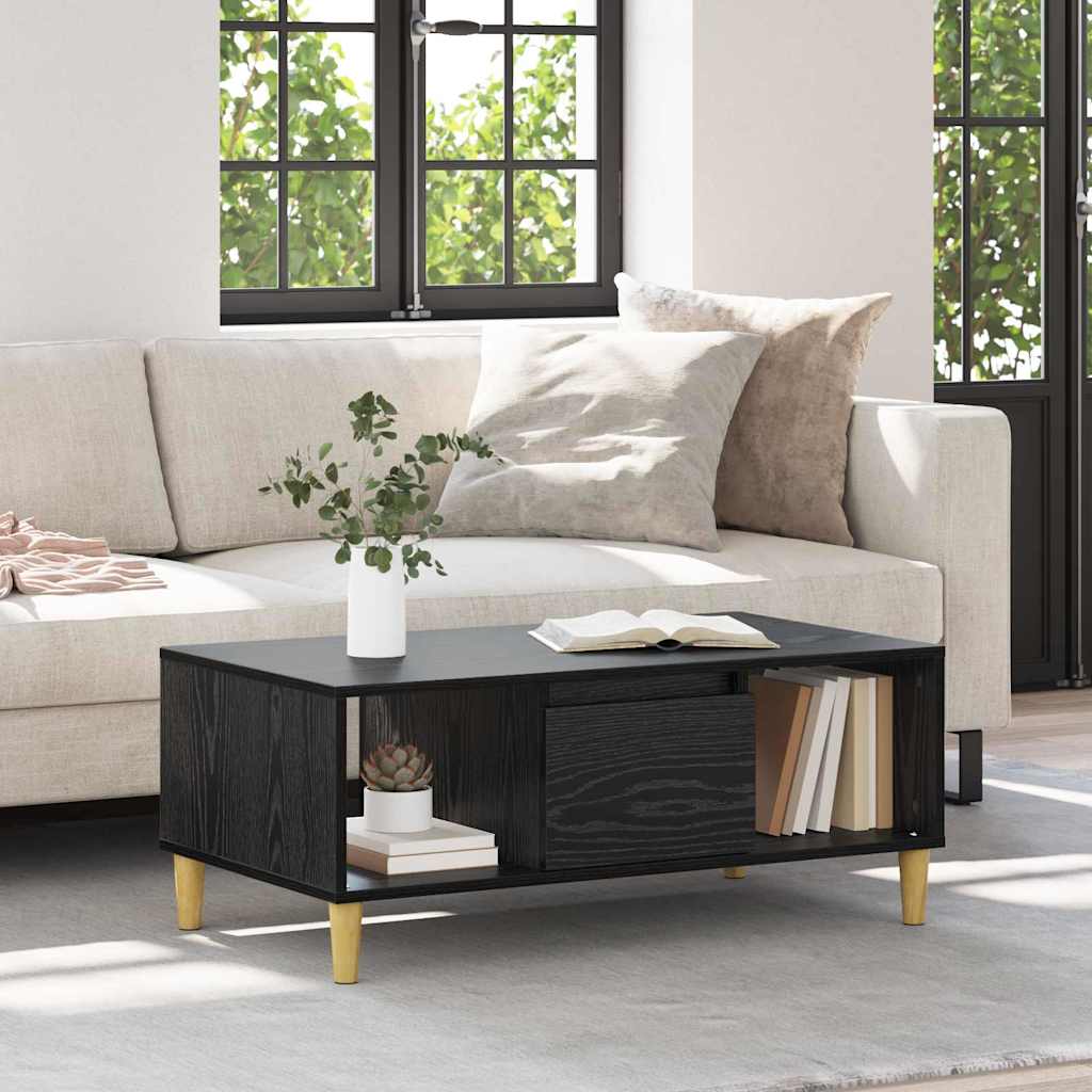 Table basse Chêne noir 90 x 50 x 26,5 cm Bois d'ingénierie - XIOS