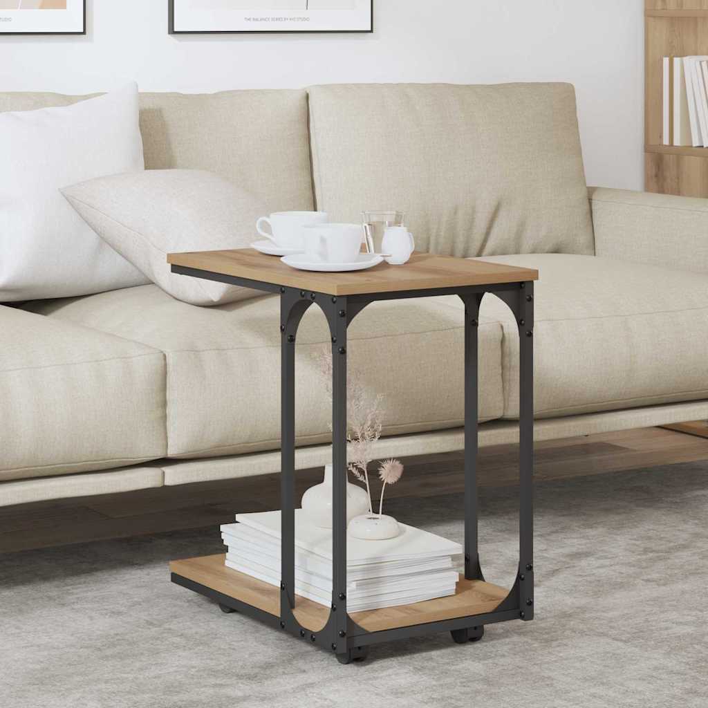 Table d'appoint avec étagère Chêne artisanal 50 x 35 x 55,5 cm - XIOS