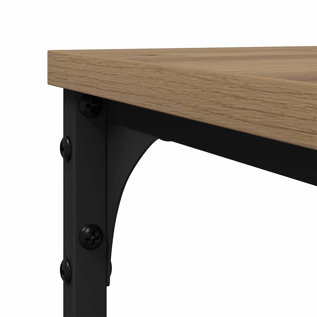 Table d'appoint avec étagère chêne artisanal 50 x 35 x 52 cm - XIOS