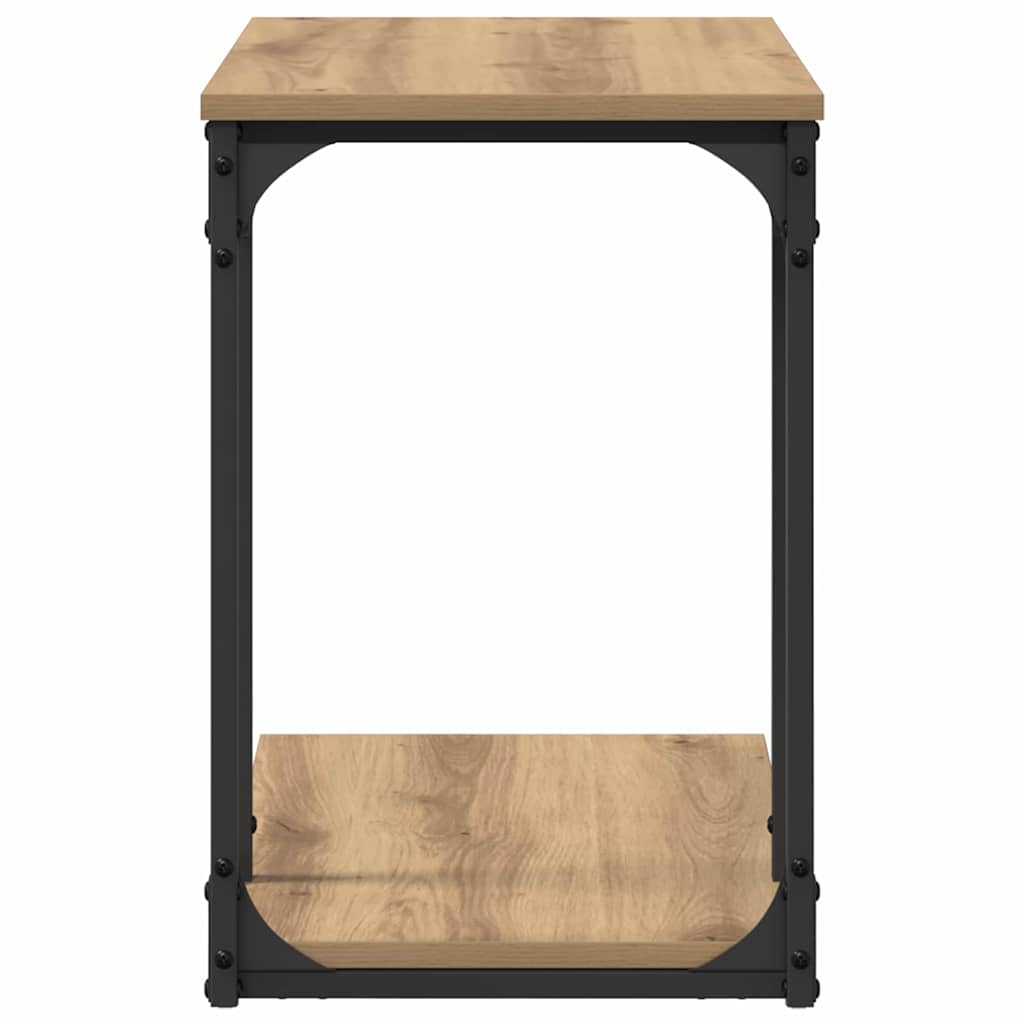 Table d'appoint avec étagère chêne artisanal 50 x 35 x 52 cm - XIOS
