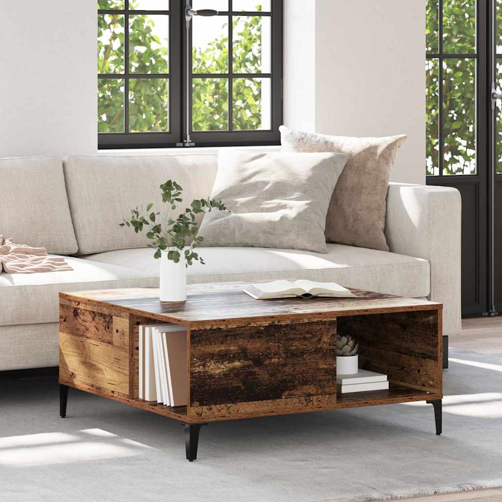 Table basse Bois Ancien 80 x 80 x 36,5 cm Bois d'ingénierie