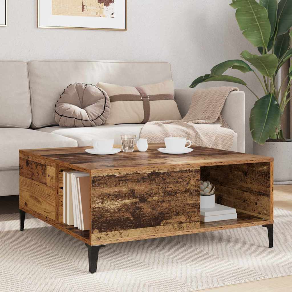 Table basse Bois Ancien 80 x 80 x 36,5 cm Bois d'ingénierie - XIOS