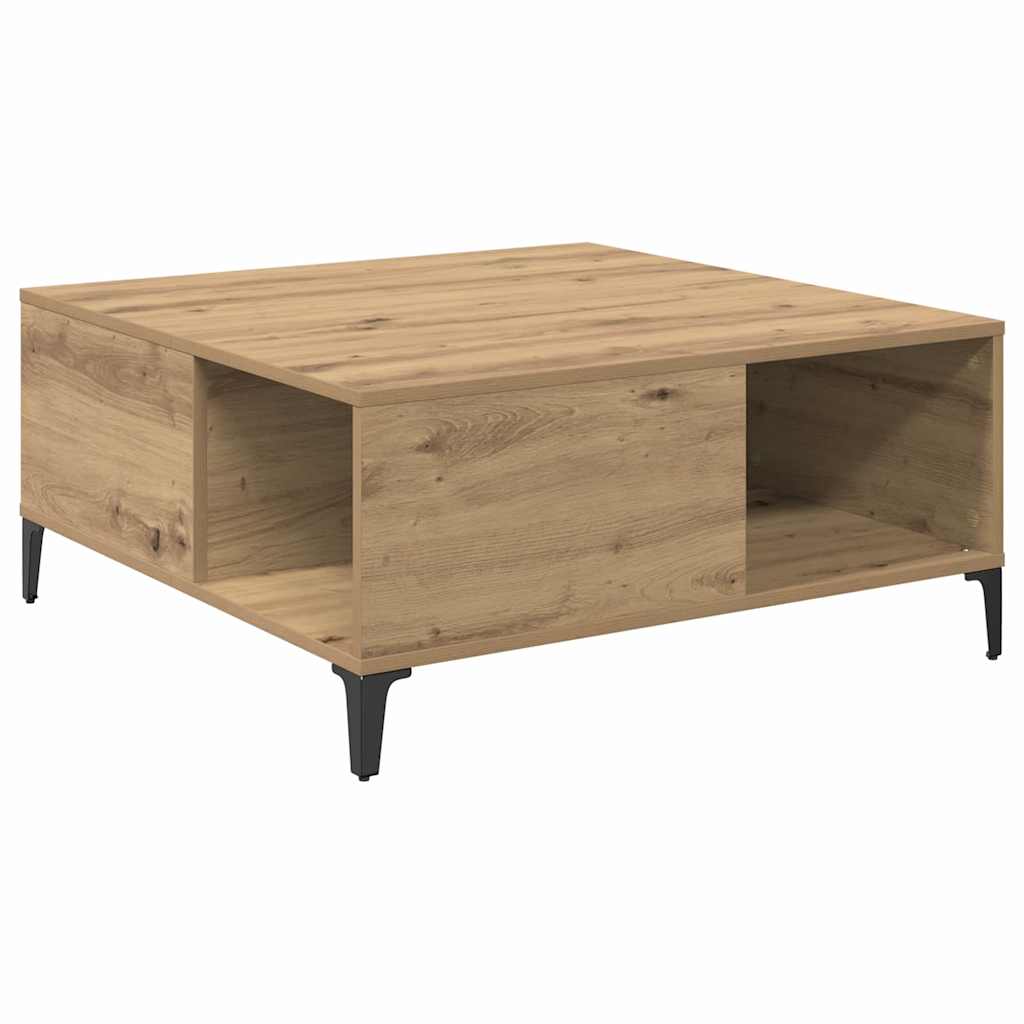 Table basse Chêne artisanal 80 x 80 x 36,5 cm Bois d'ingénierie - XIOS