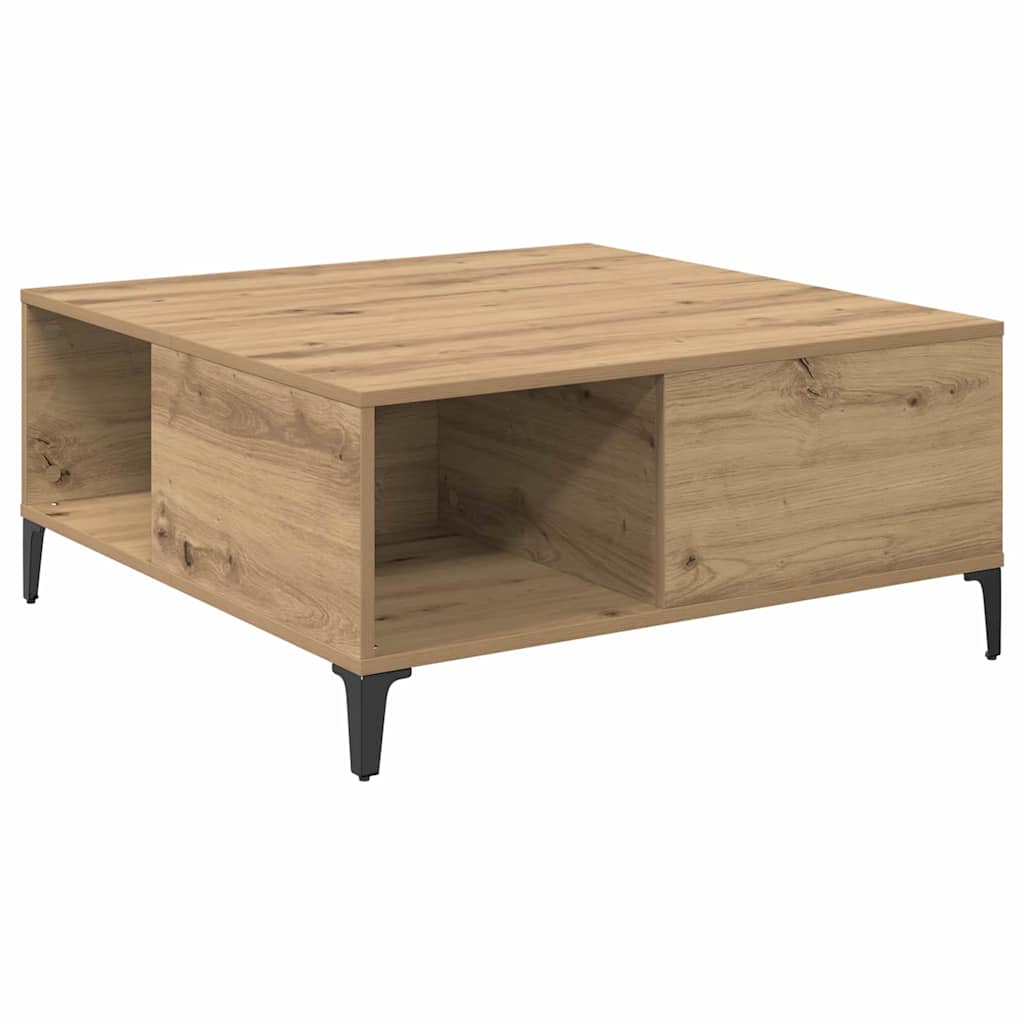 Table basse Chêne artisanal 80 x 80 x 36,5 cm Bois d'ingénierie - XIOS