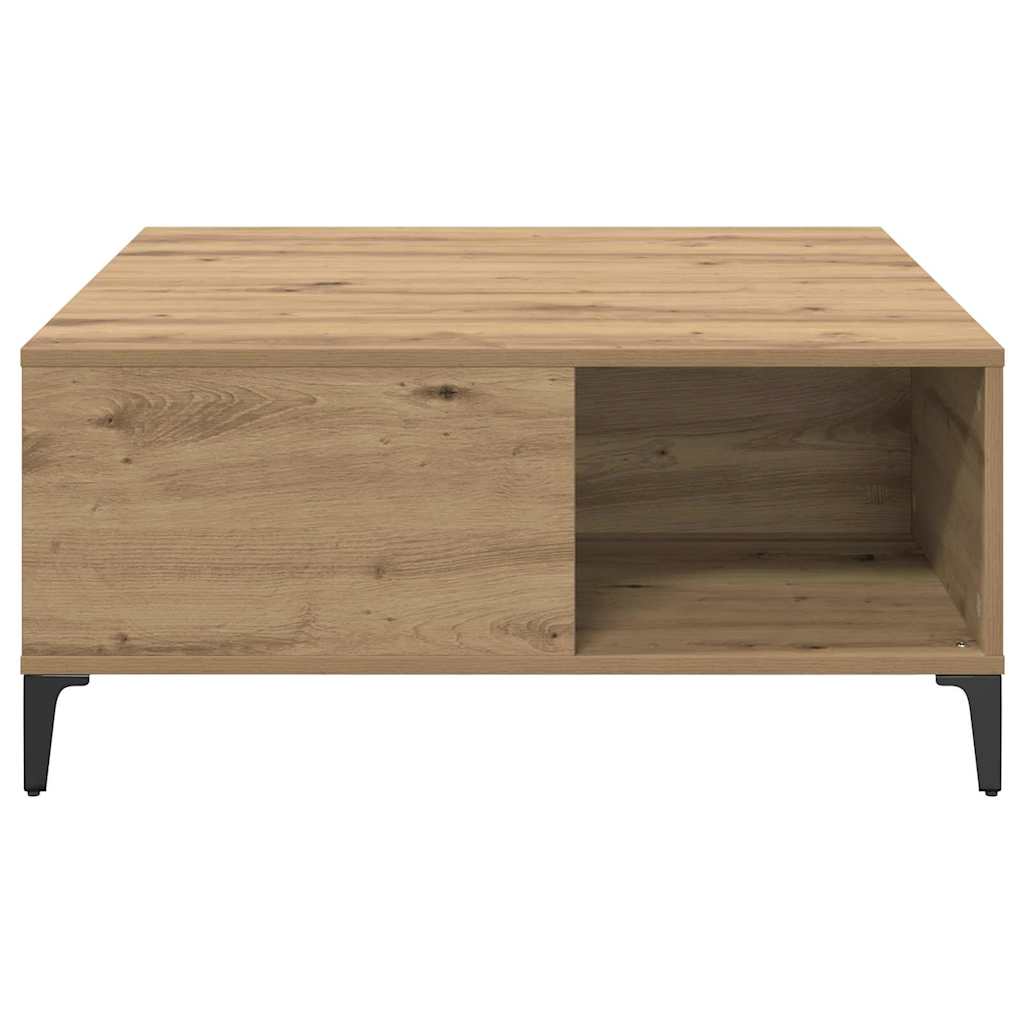 Table basse Chêne artisanal 80 x 80 x 36,5 cm Bois d'ingénierie - XIOS