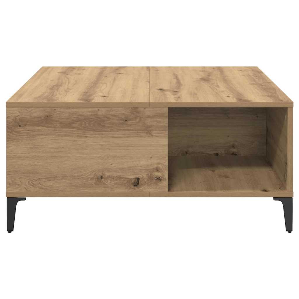 Table basse Chêne artisanal 80 x 80 x 36,5 cm Bois d'ingénierie - XIOS
