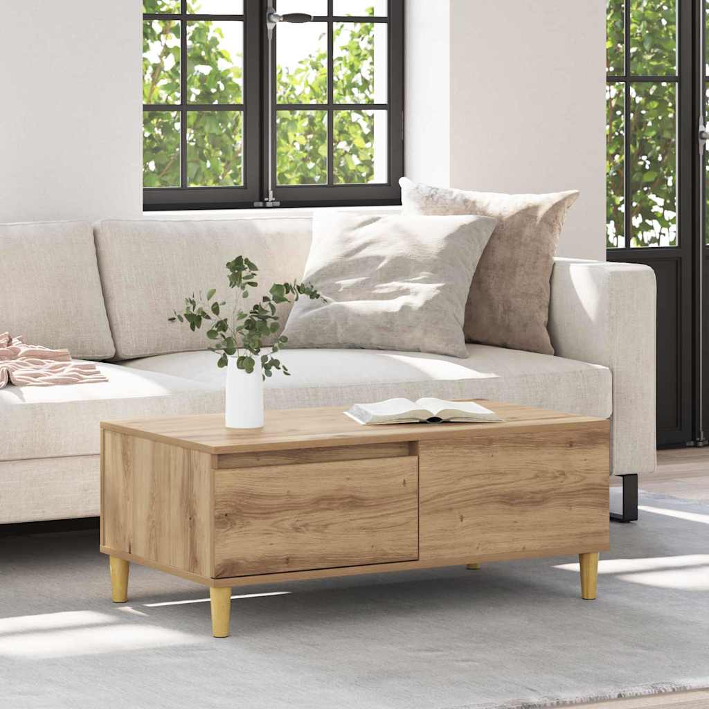 Table basse Chêne artisanal 90 x 50 x 35 cm Bois d'ingénierie - XIOS