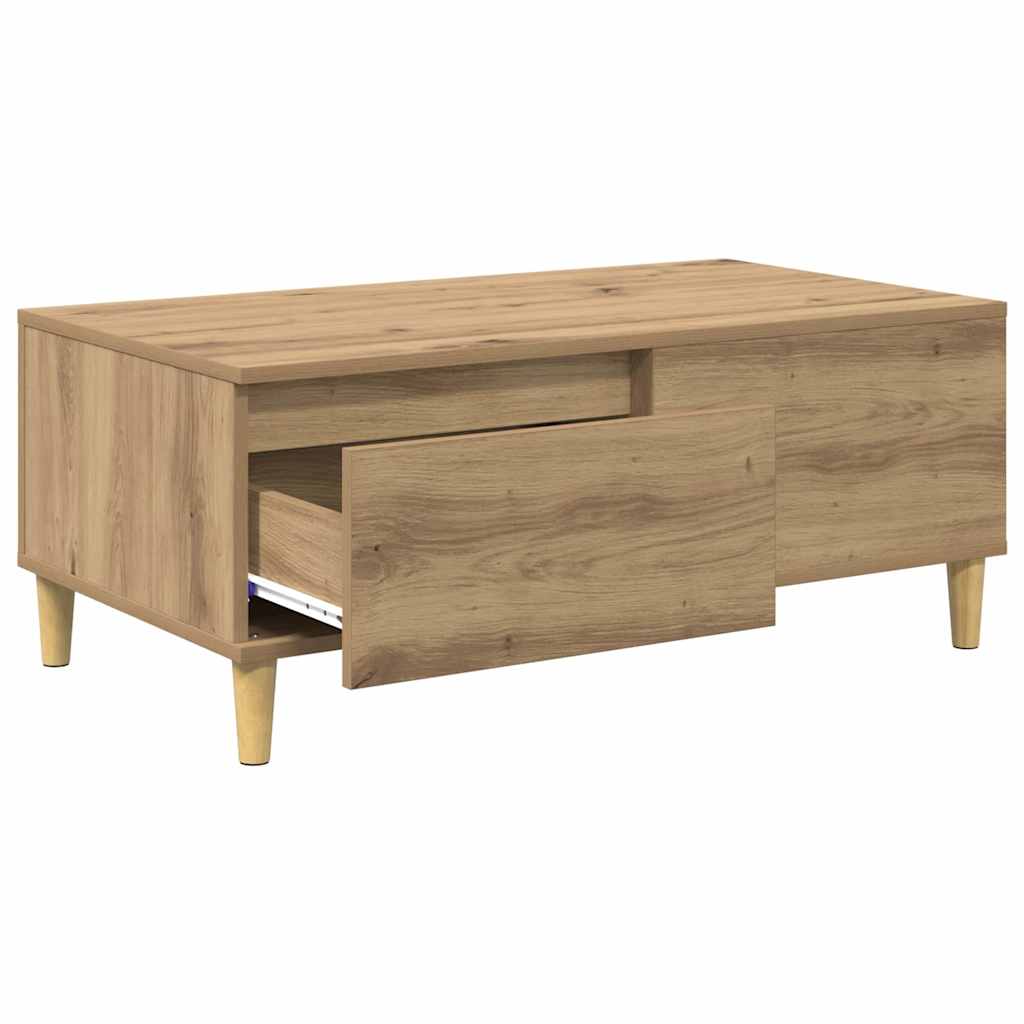 Table basse Chêne artisanal 90 x 50 x 35 cm Bois d'ingénierie - XIOS