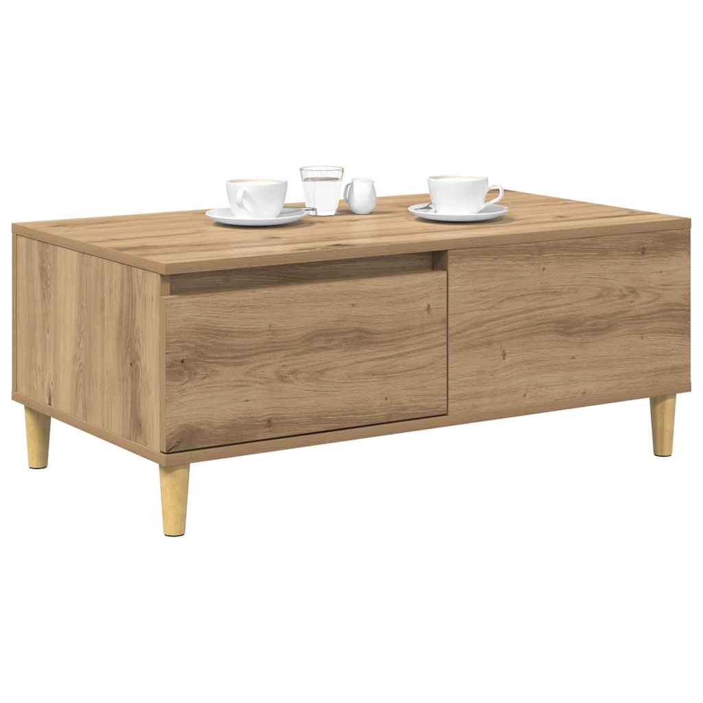 Table basse Chêne artisanal 90 x 50 x 35 cm Bois d'ingénierie - XIOS