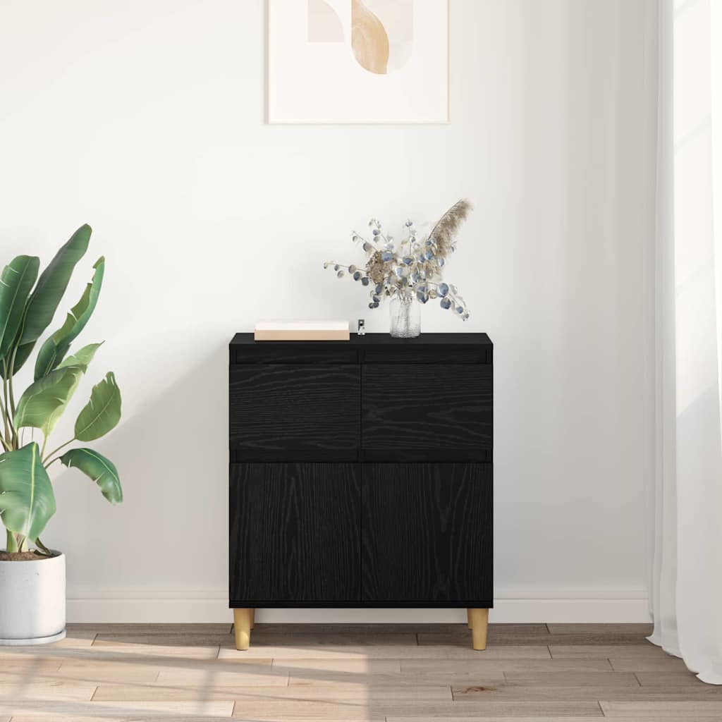 Buffet avec tiroir Chêne noir 60 x 35 x 70 cm Bois d'ingénierie - XIOS