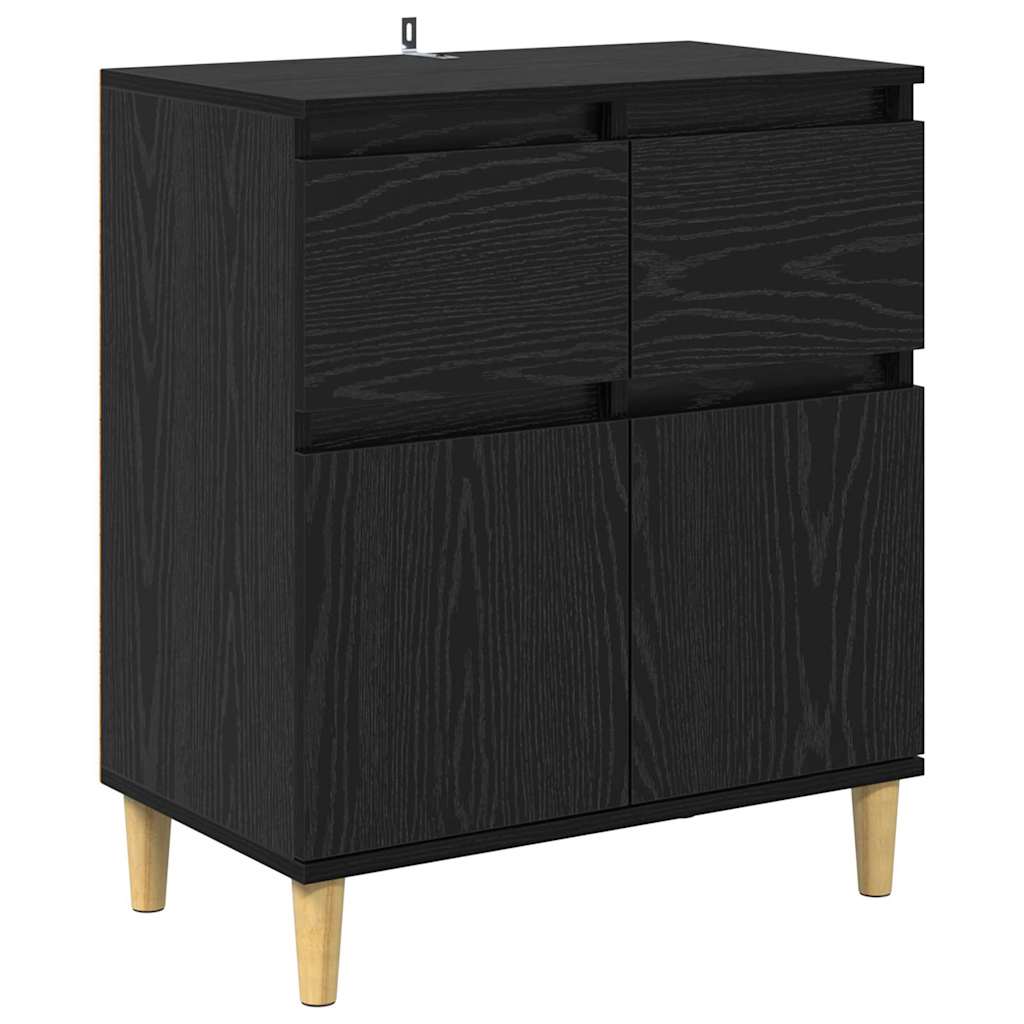 Buffet avec tiroir Chêne noir 60 x 35 x 70 cm Bois d'ingénierie - XIOS
