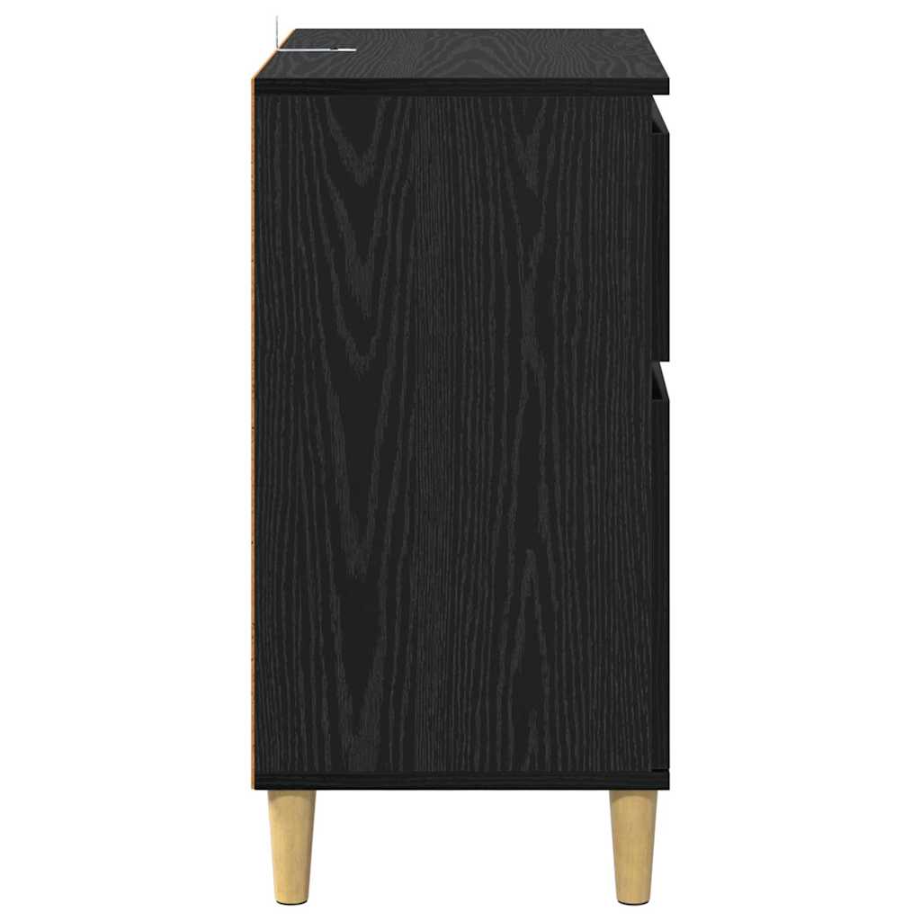 Buffet avec tiroir Chêne noir 60 x 35 x 70 cm Bois d'ingénierie - XIOS