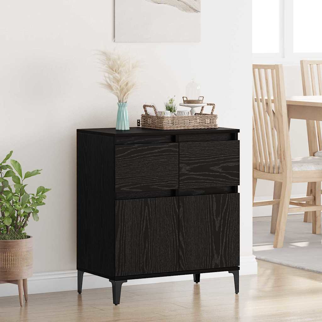 Buffet Chêne noir 60 x 35 x 70 cm Bois d'ingénierie et fer - XIOS