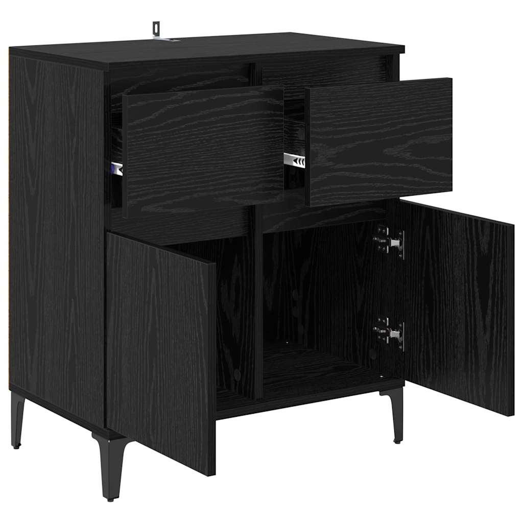 Buffet Chêne noir 60 x 35 x 70 cm Bois d'ingénierie et fer - XIOS