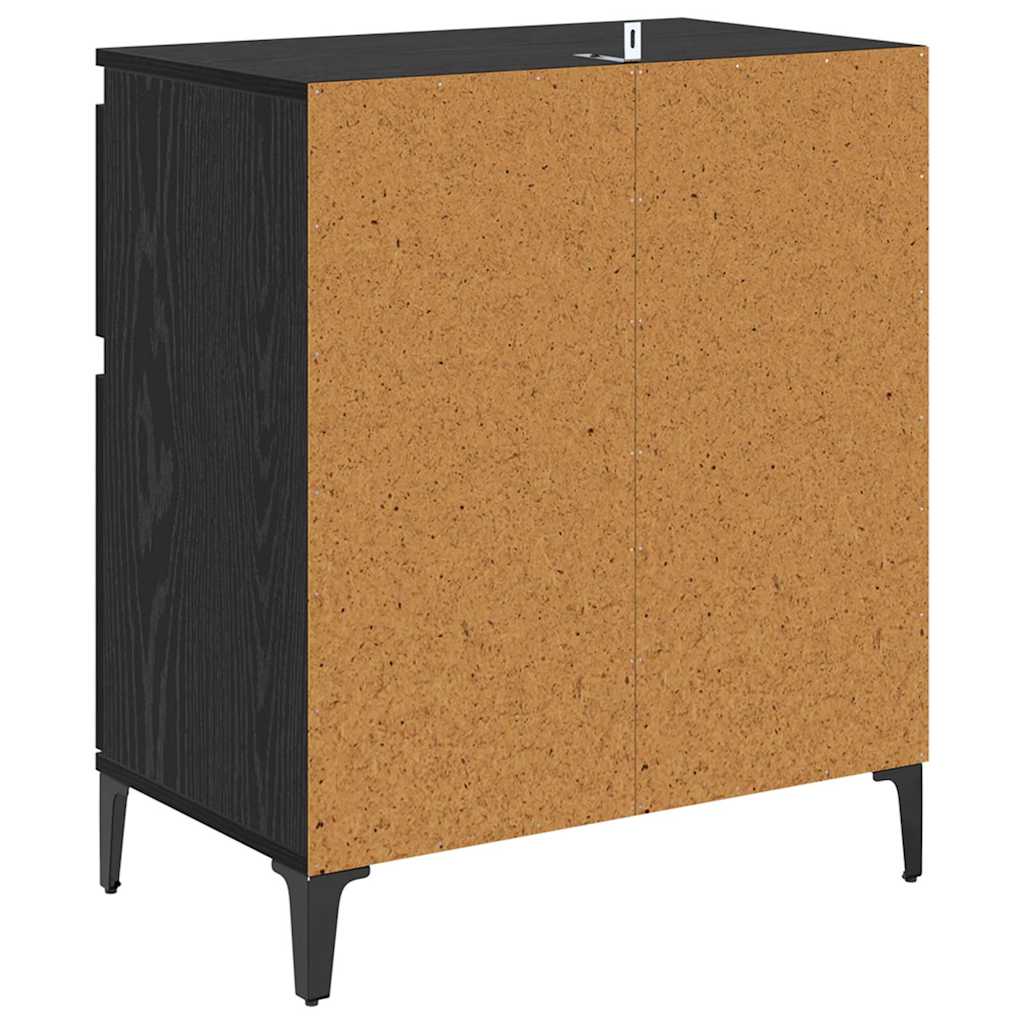 Buffet Chêne noir 60 x 35 x 70 cm Bois d'ingénierie et fer - XIOS