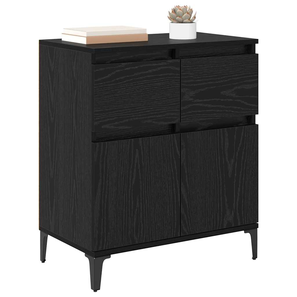Buffet Chêne noir 60 x 35 x 70 cm Bois d'ingénierie et fer - XIOS