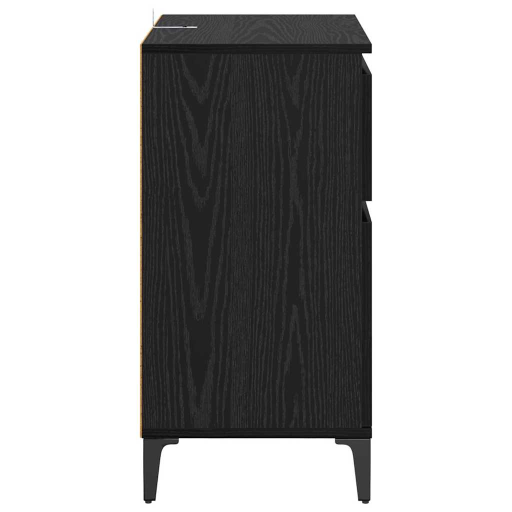 Buffet Chêne noir 60 x 35 x 70 cm Bois d'ingénierie et fer - XIOS
