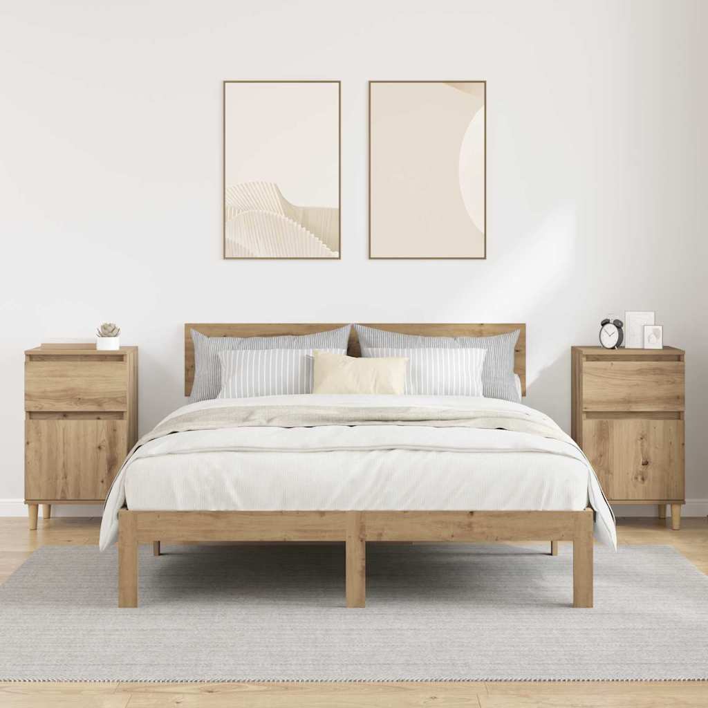 Cabinet de chevet 2 pcs Chêne artisanal 40 x 35 x 70 cm - XIOS