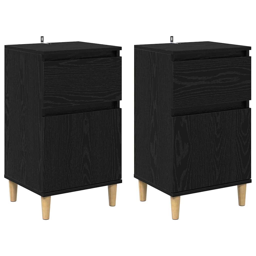 Cabinet de chevet avec tiroir 2 pcs Chêne noir 40 x 35 x 70 cm - XIOS