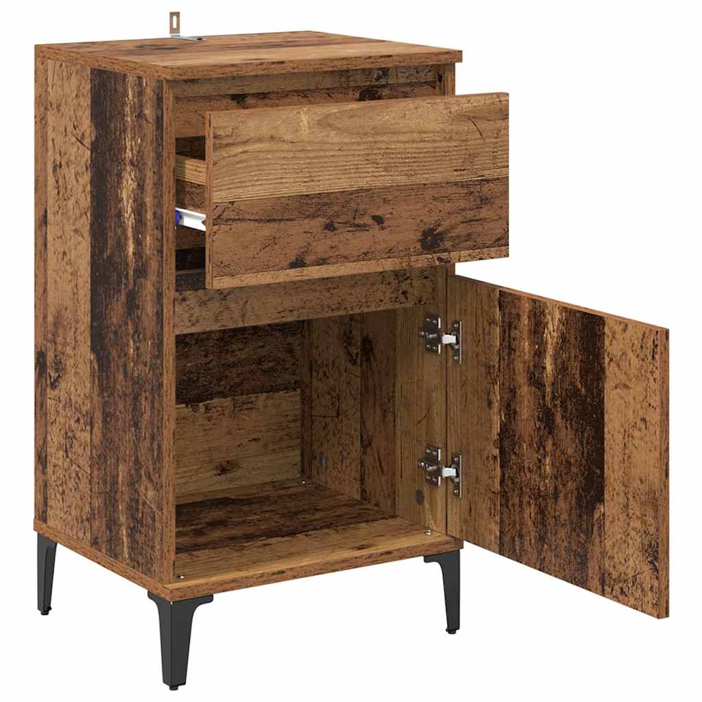Cabinet de chevet avec tiroir 2 pcs Bois ancien 40 x 35 x 70 cm - XIOS