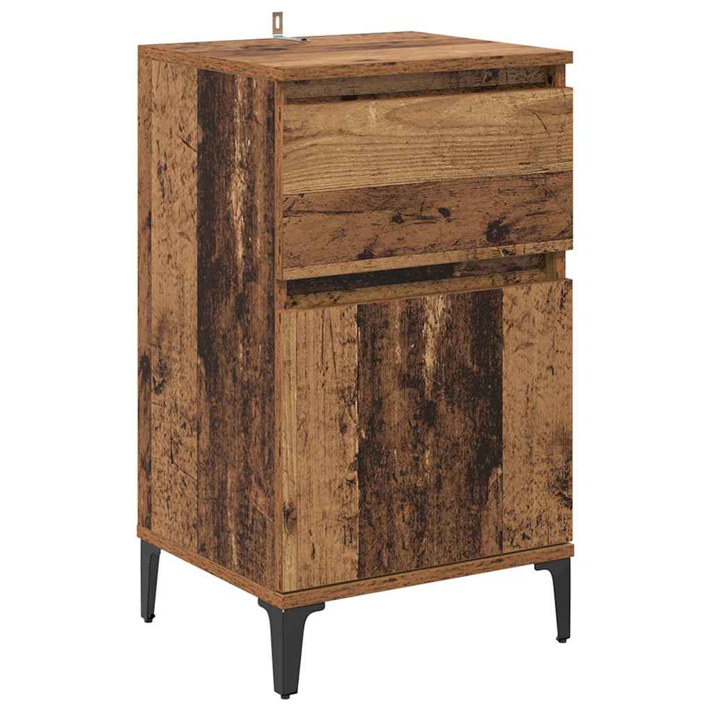 Cabinet de chevet avec tiroir 2 pcs Bois ancien 40 x 35 x 70 cm - XIOS