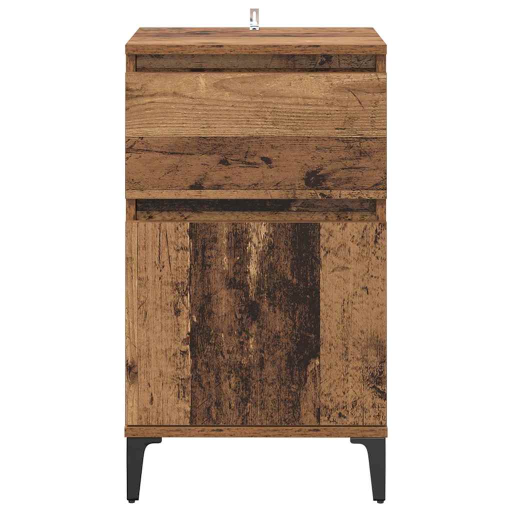 Cabinet de chevet avec tiroir 2 pcs Bois ancien 40 x 35 x 70 cm - XIOS
