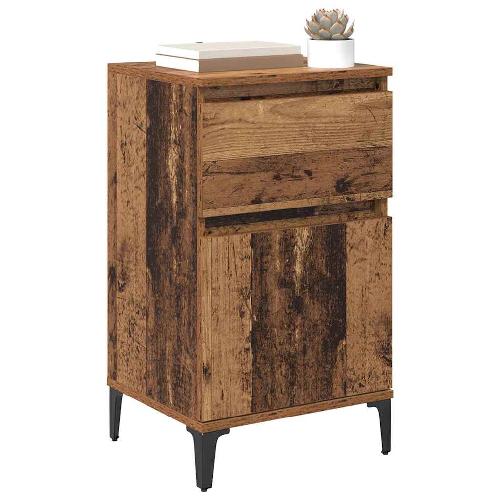 Cabinet de chevet avec tiroir 2 pcs Bois ancien 40 x 35 x 70 cm - XIOS