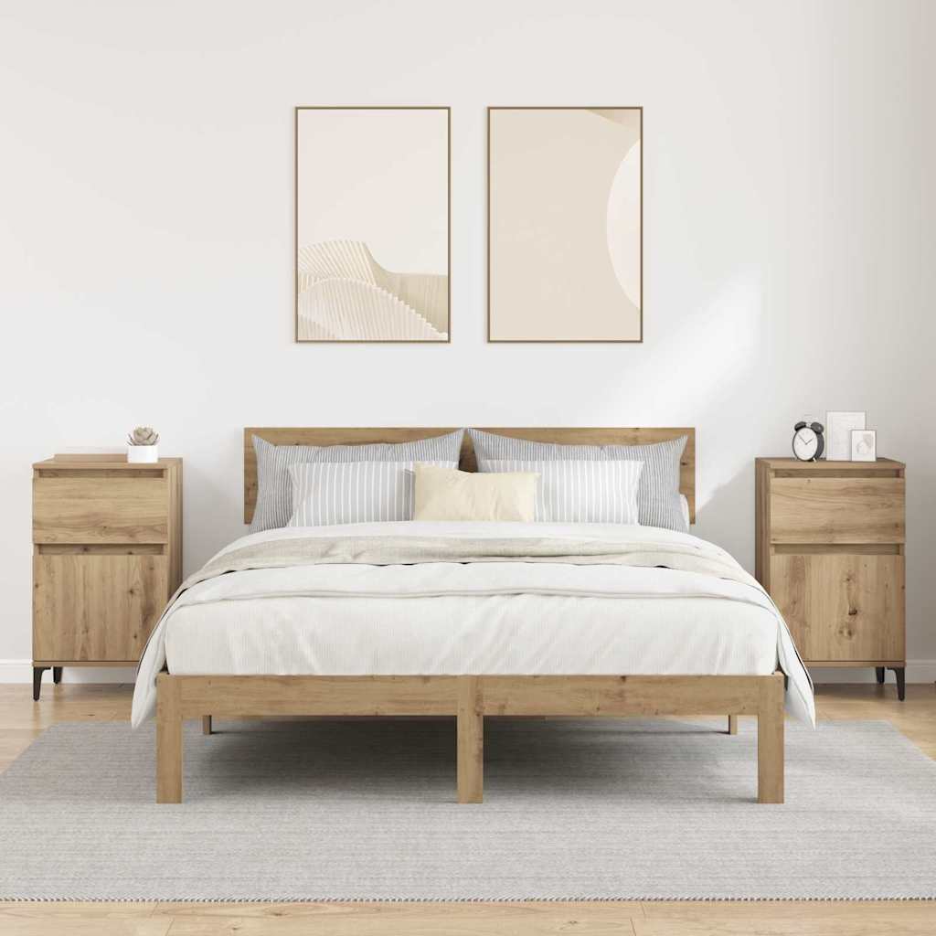 Cabinet de chevet 2 pcs Chêne artisanal 40 x 35 x 70 cm - XIOS