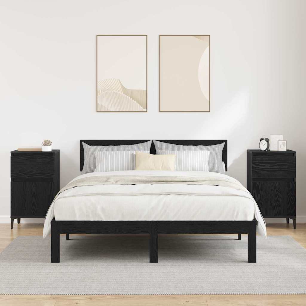 Cabinet de chevet avec tiroir 2 pcs Chêne noir 40 x 35 x 70 cm - XIOS