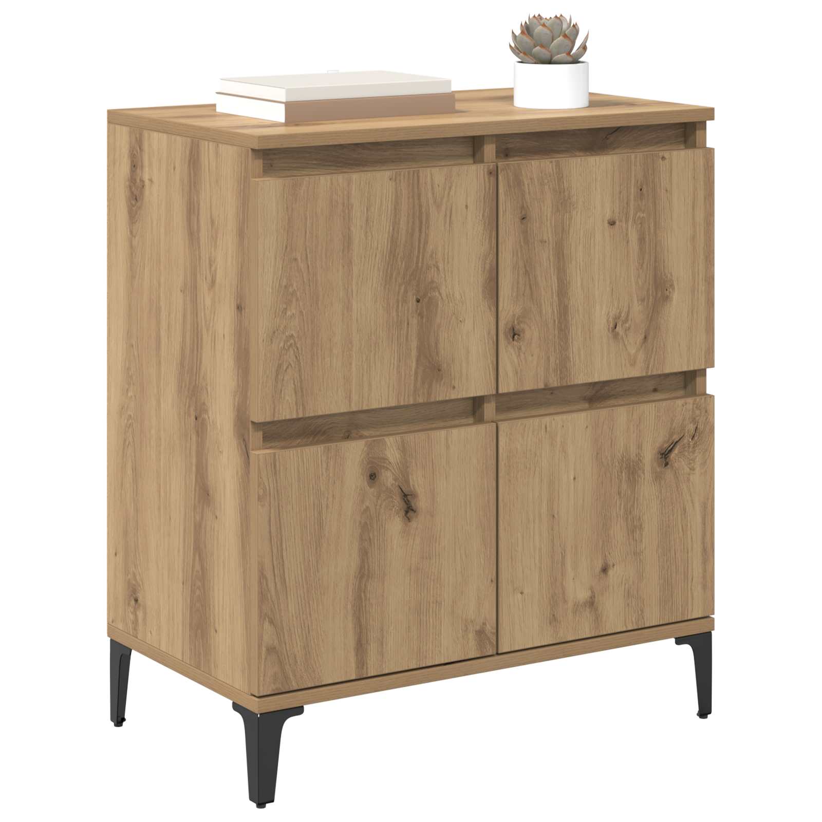 Buffet Chêne artisanal 60 x 35 x 70 cm Bois d'ingénierie et fer - XIOS