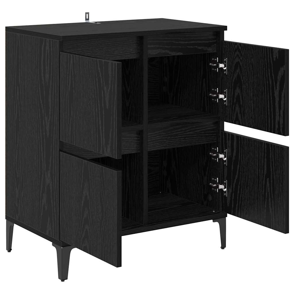 Buffet Chêne noir 60 x 35 x 70 cm Bois d'ingénierie et fer - XIOS