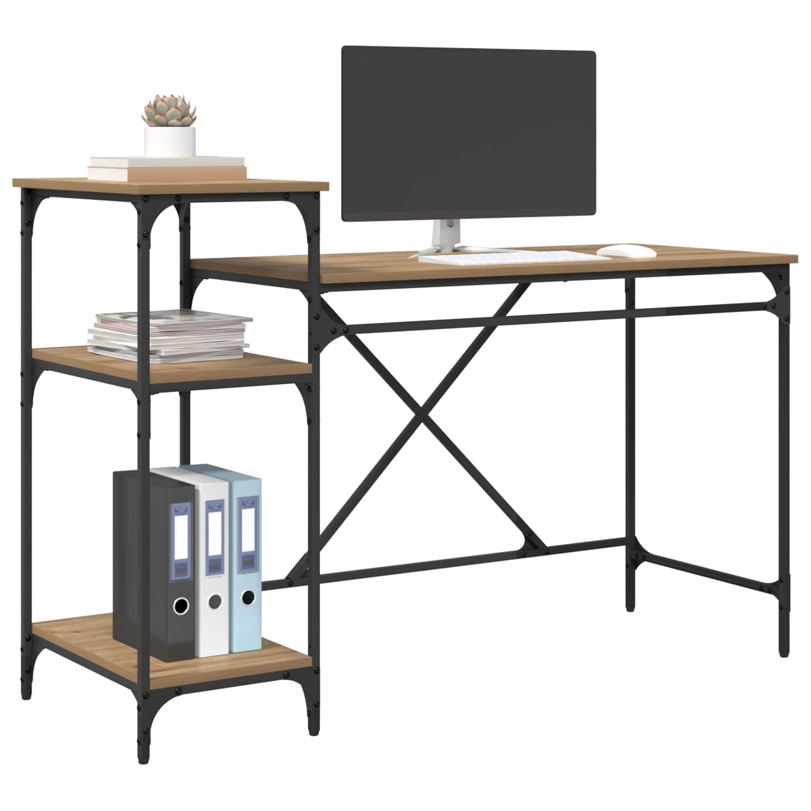 Bureau Chêne artisanal Bois d'ingénierie 135 x 50 x 90 cm - XIOS