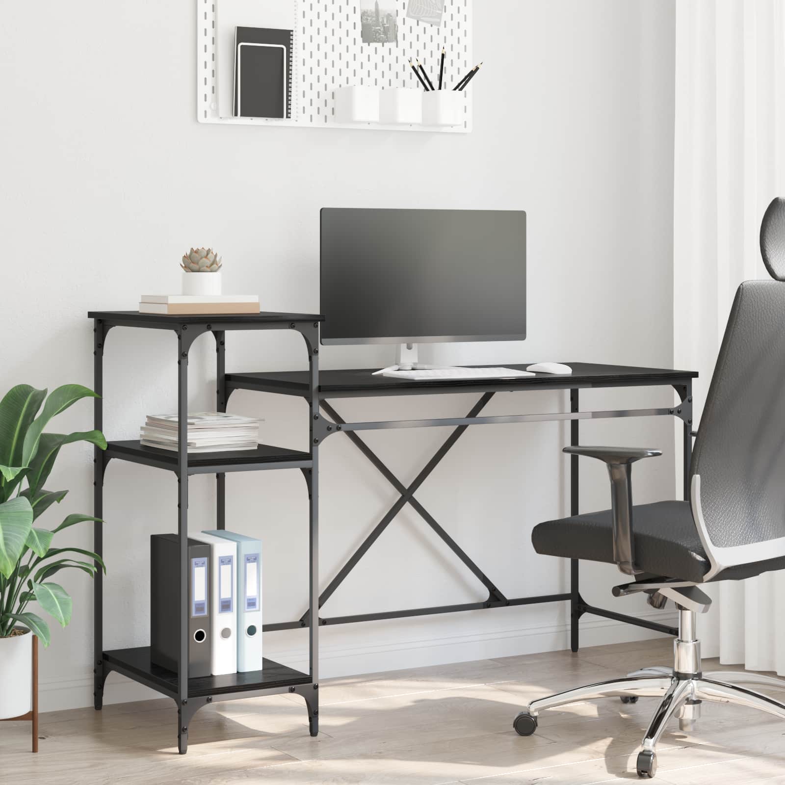 Bureau Chêne noir 135 x 50 x 90 cm Bois d'ingénierie - XIOS