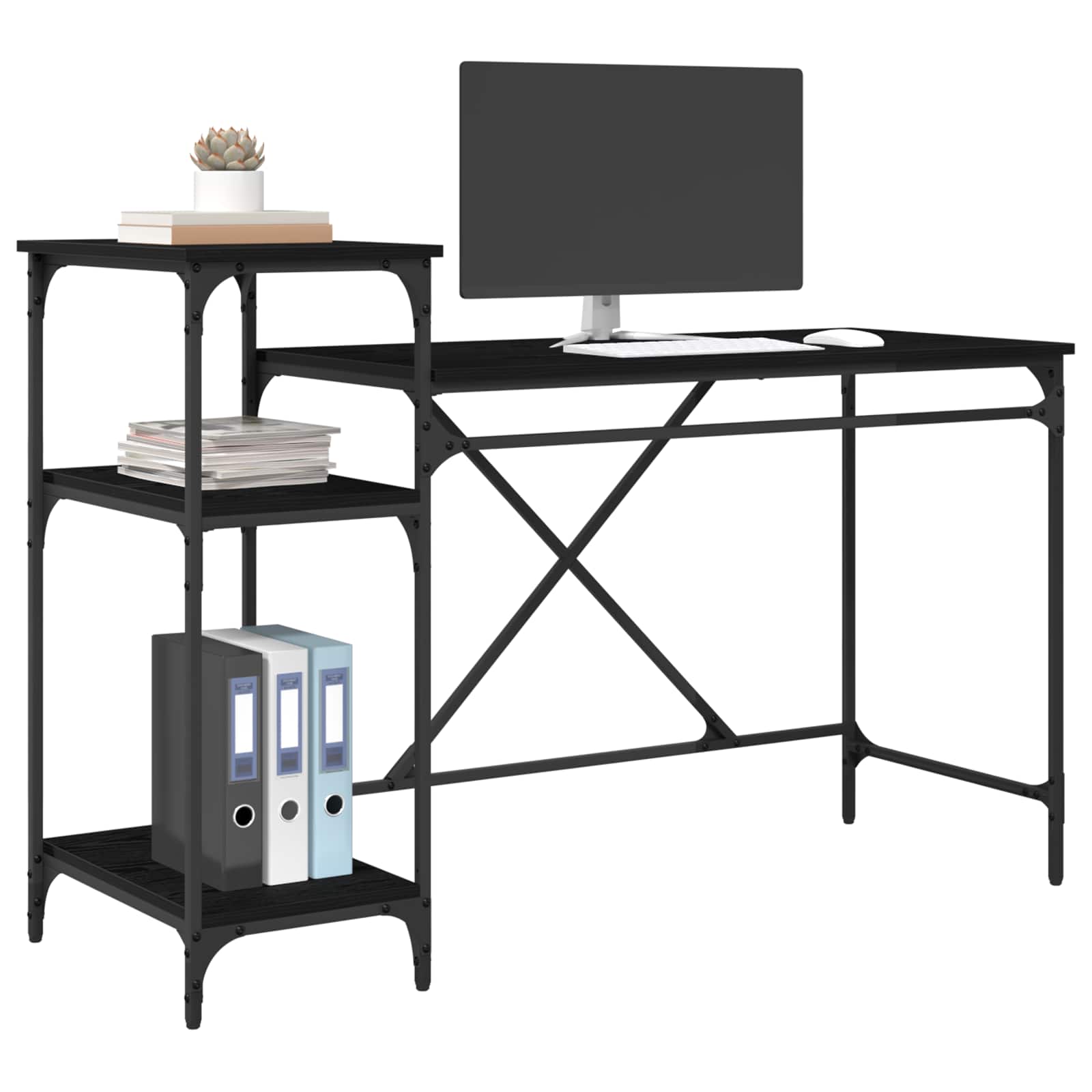 Bureau Chêne noir 135 x 50 x 90 cm Bois d'ingénierie - XIOS