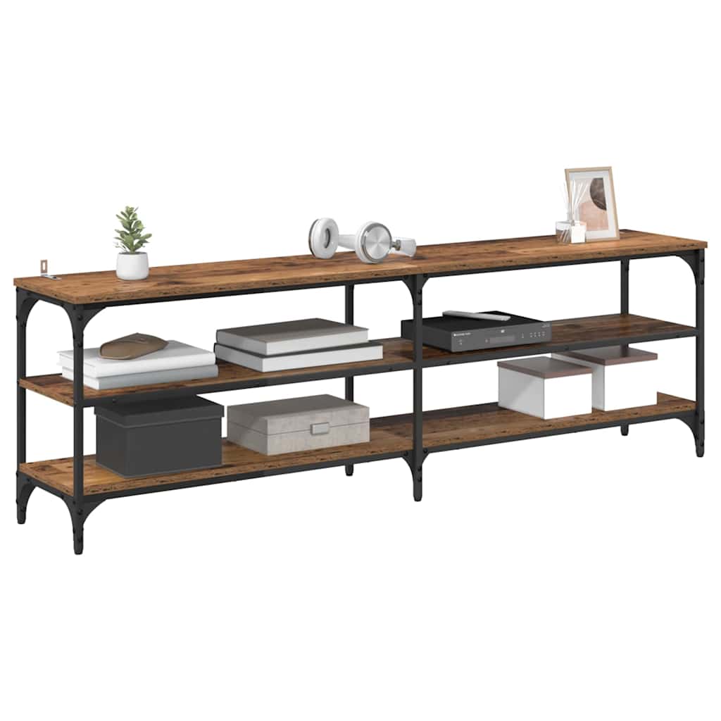 Meuble TV Bois Ancien 160 x 30 x 50 cm Bois d'ingénierie et fer - XIOS