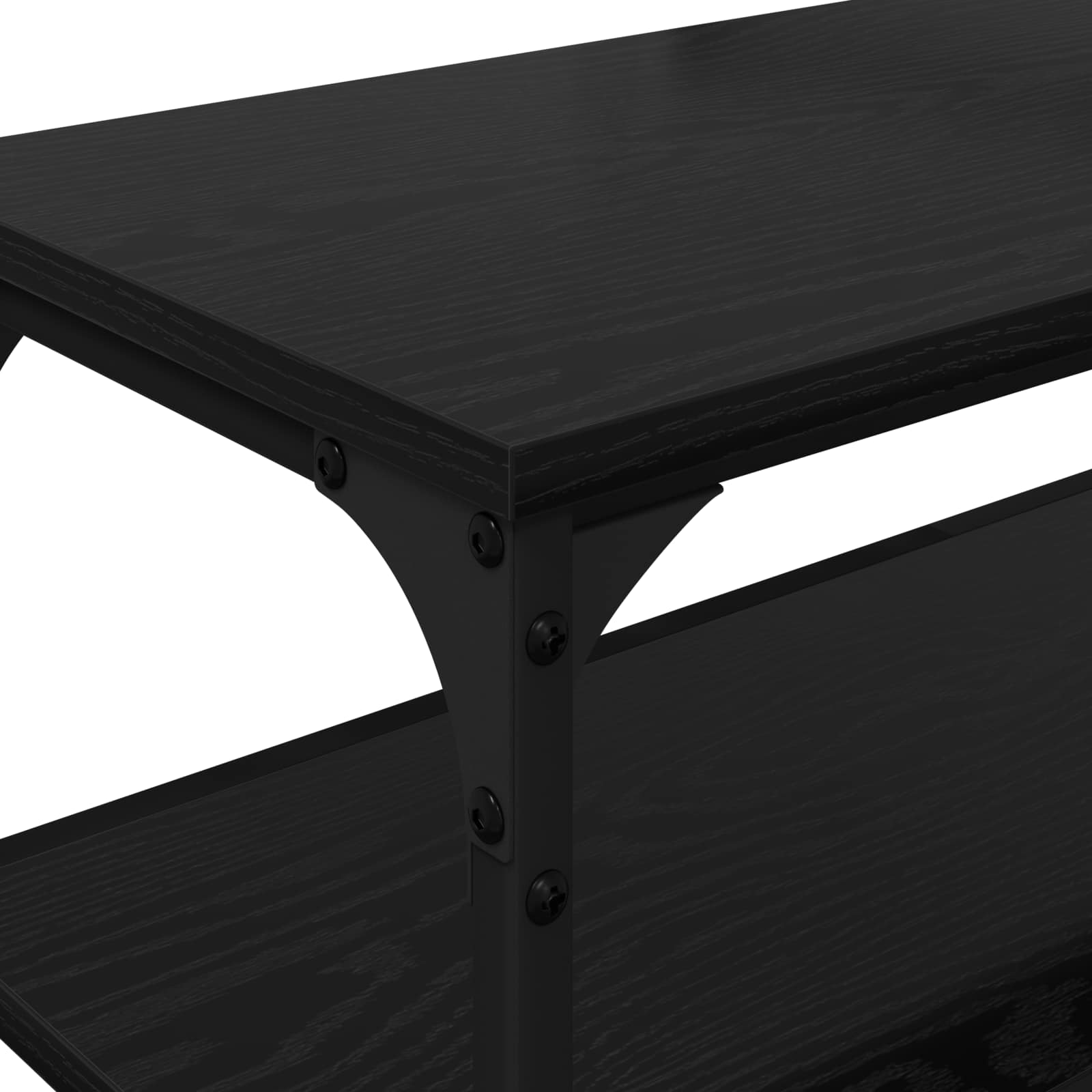 Meuble TV Chêne noir 160 x 30 x 50 cm Bois d'ingénierie et fer - XIOS