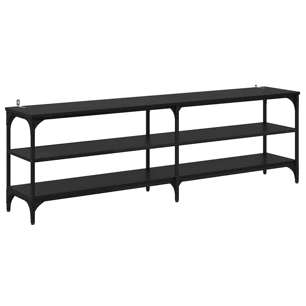 Meuble TV Chêne noir 160 x 30 x 50 cm Bois d'ingénierie et fer - XIOS