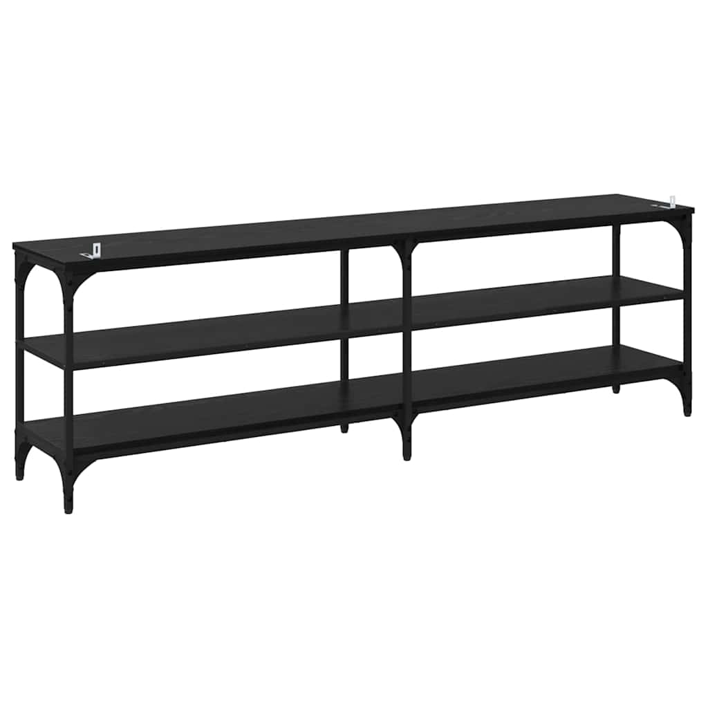 Meuble TV Chêne noir 160 x 30 x 50 cm Bois d'ingénierie et fer - XIOS