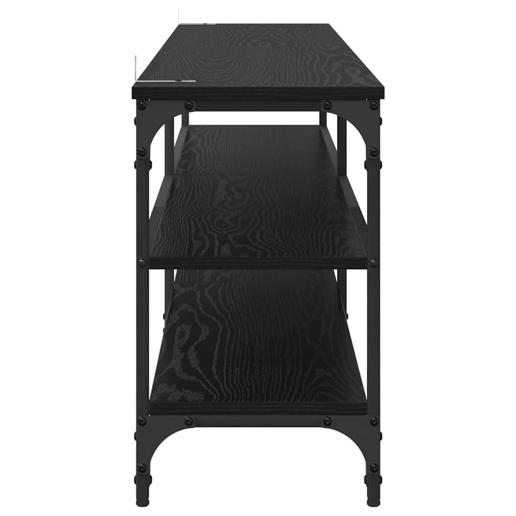 Meuble TV Chêne noir 160 x 30 x 50 cm Bois d'ingénierie et fer - XIOS