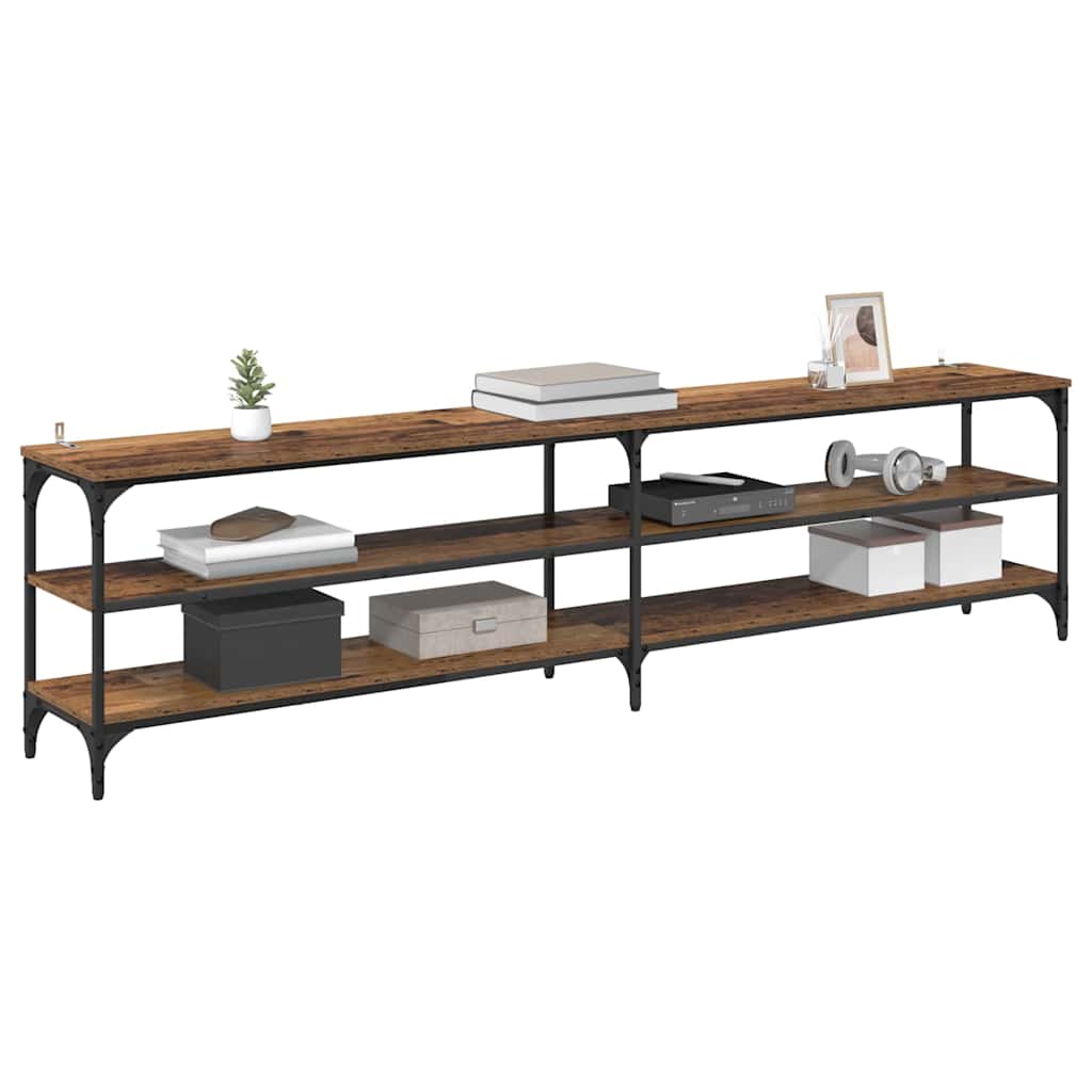 Meuble TV Bois Ancien 200 x 30 x 50 cm Bois d'ingénierie et fer - XIOS
