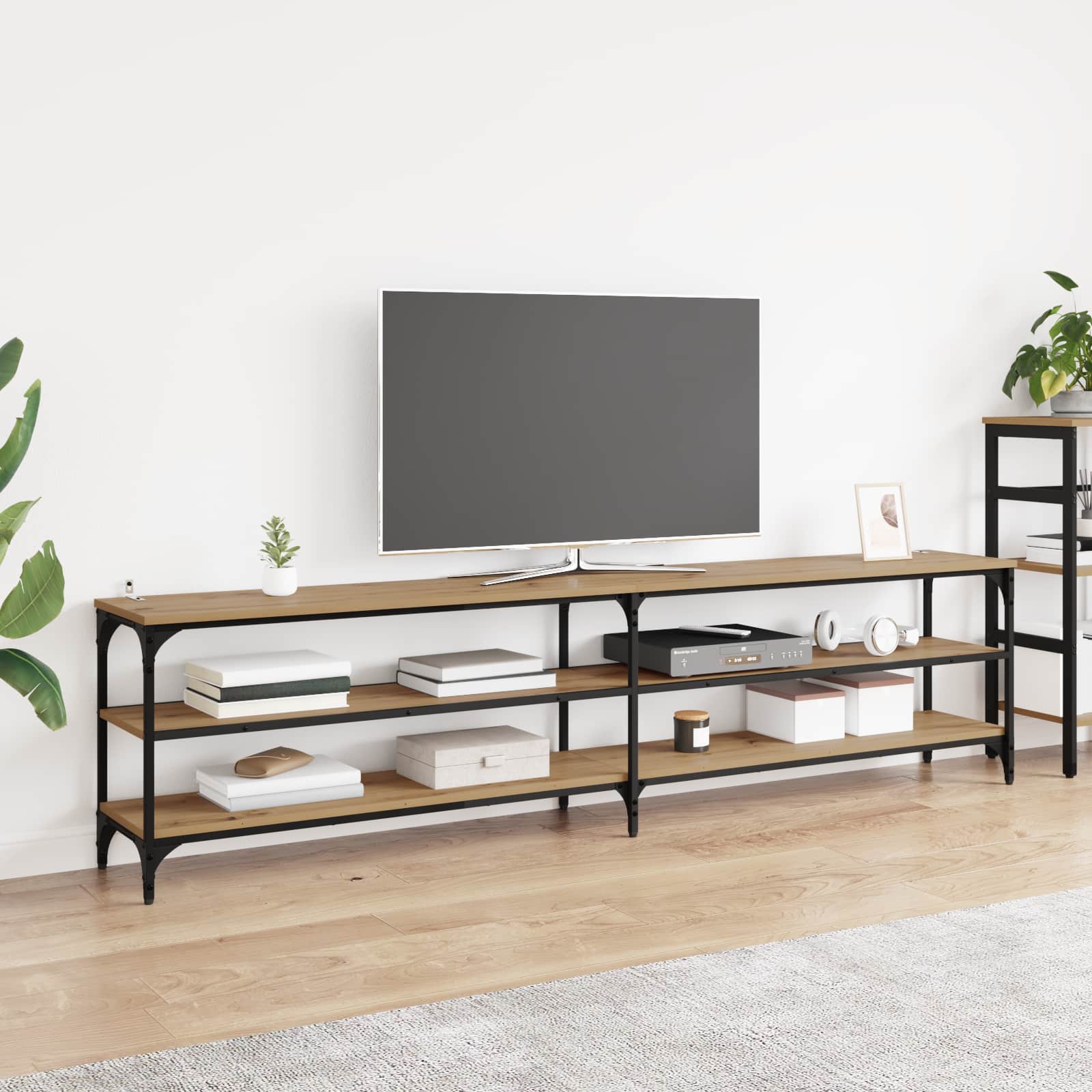 Meuble TV Chêne artisanal 200 x 30 x 50 cm - XIOS