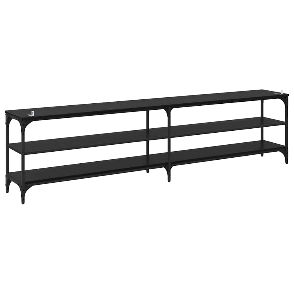 Meuble TV Chêne noir 200 x 30 x 50 cm Bois d'ingénierie et fer - XIOS