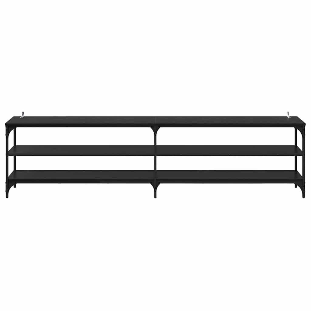 Meuble TV Chêne noir 200 x 30 x 50 cm Bois d'ingénierie et fer - XIOS