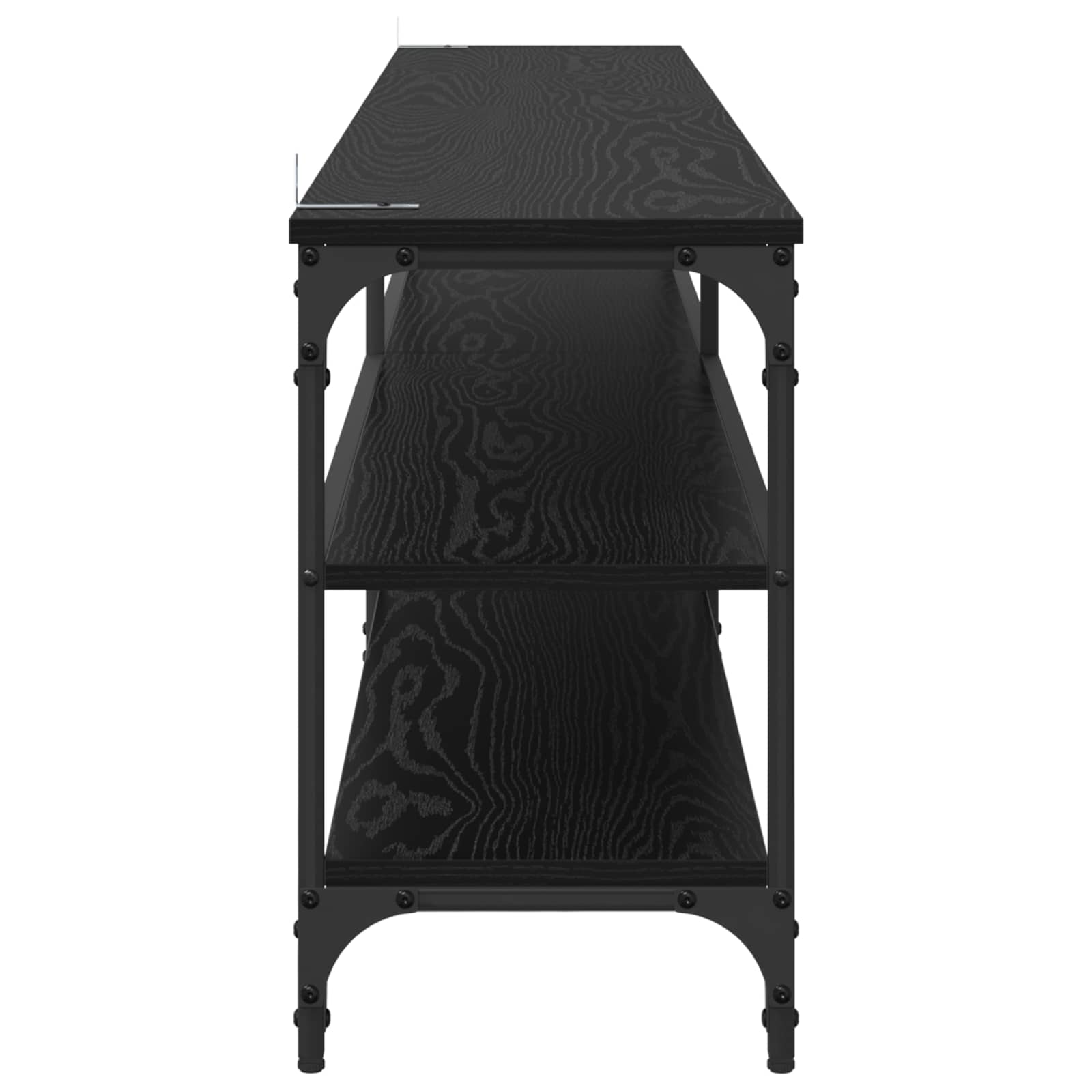Meuble TV Chêne noir 200 x 30 x 50 cm Bois d'ingénierie et fer - XIOS
