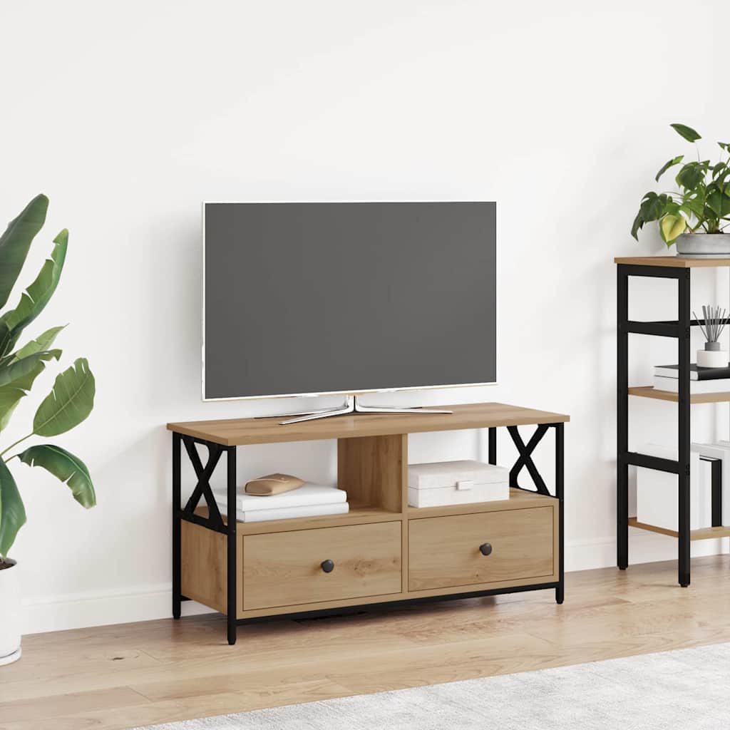 Meuble TV avec tiroir Chêne artisanal 90 x 33 x 45 cm - XIOS