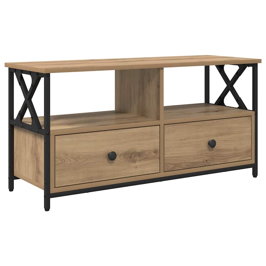 Meuble TV avec tiroir Chêne artisanal 90 x 33 x 45 cm - XIOS